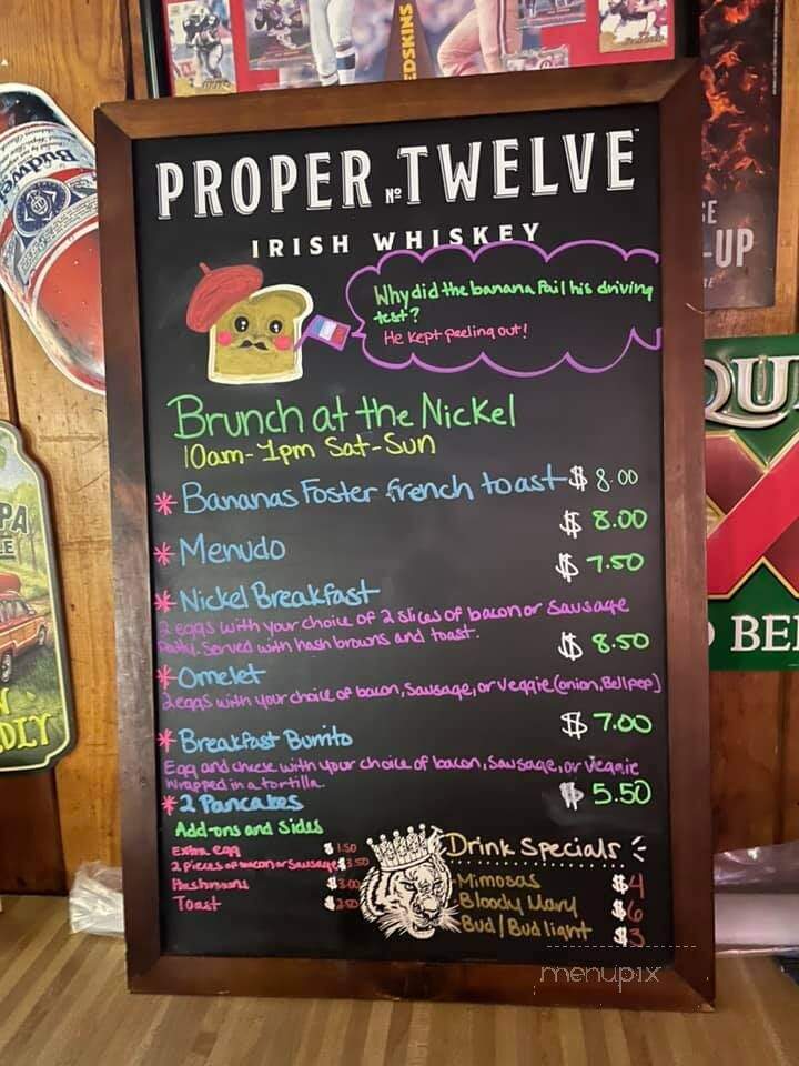 Wooden Nickel Tavern - Tucson, AZ menu_pic