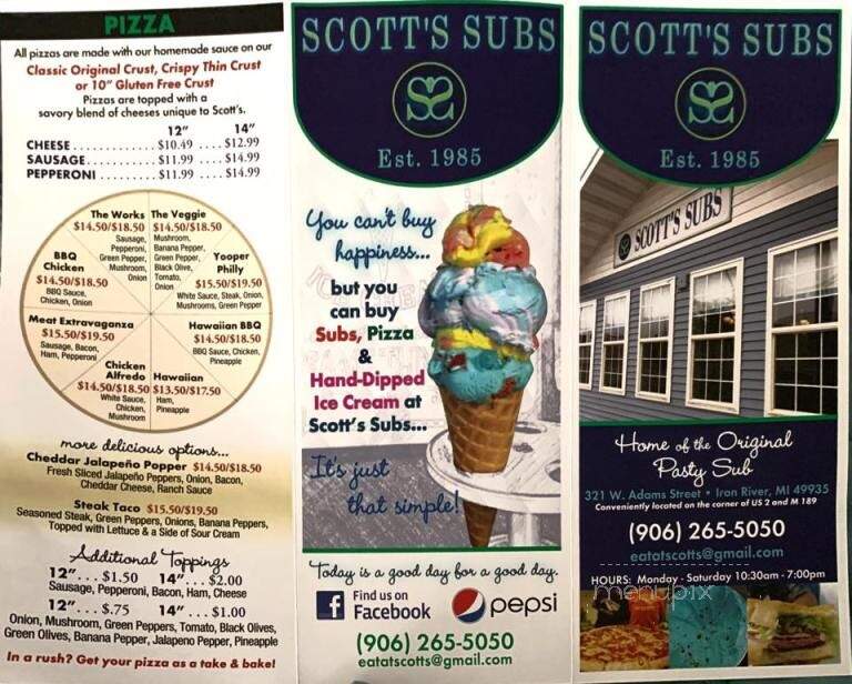 Scott's Party Store - Iron River, MI menu_pic
