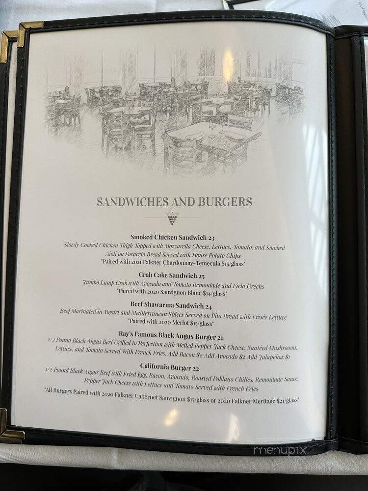 The Pinnacle Restaurant at Falkner Winery - Temecula, CA menu_pic