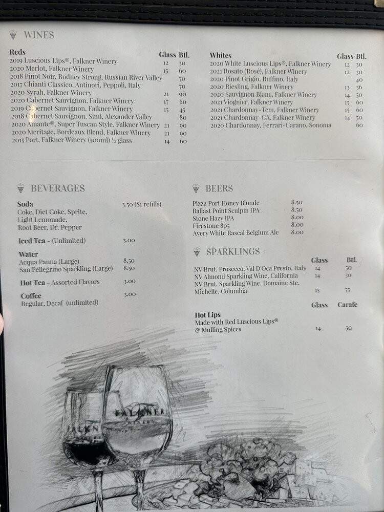 The Pinnacle Restaurant at Falkner Winery - Temecula, CA menu_pic