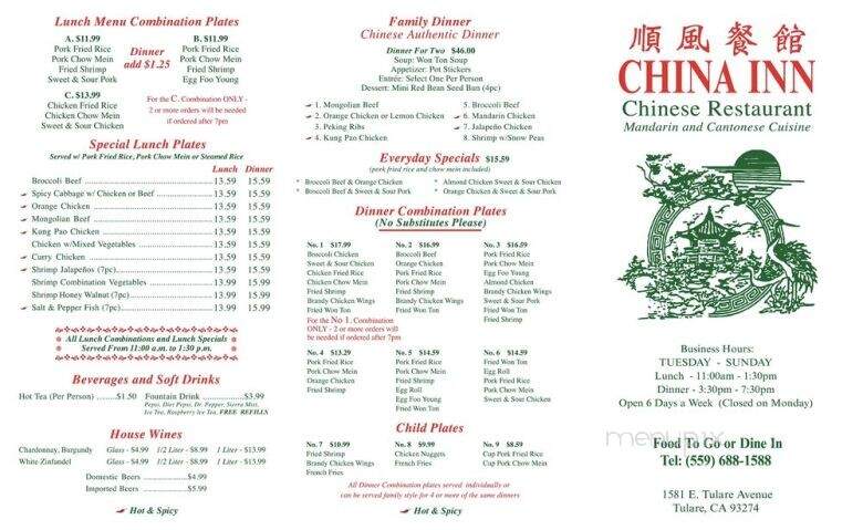 China Inn Restaurant - Tulare, CA