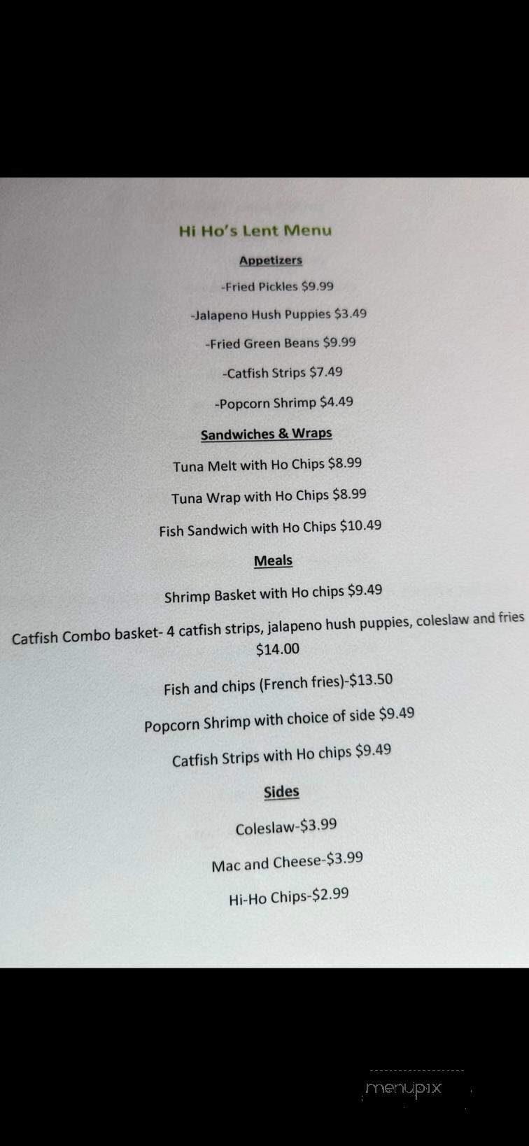 Hi-Ho Bar & Grill - Saint Joseph, MO menu_pic