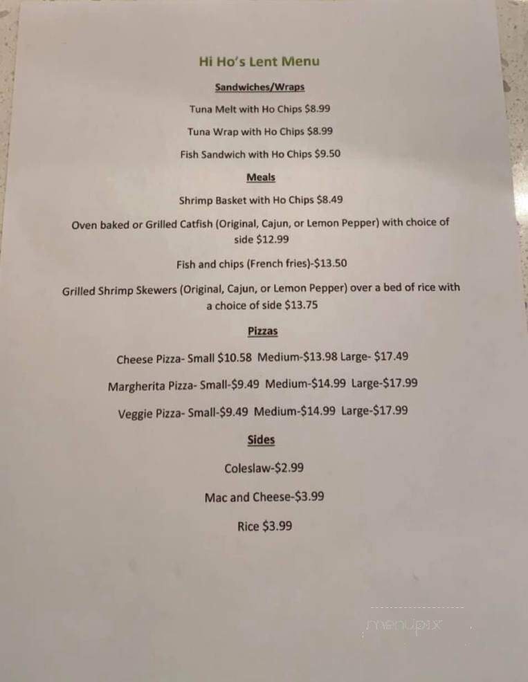 Hi-Ho Bar & Grill - Saint Joseph, MO menu_pic