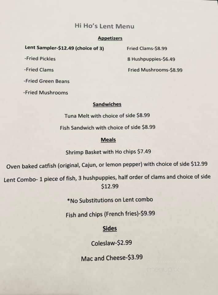 Hi-Ho Bar & Grill - Saint Joseph, MO menu_pic