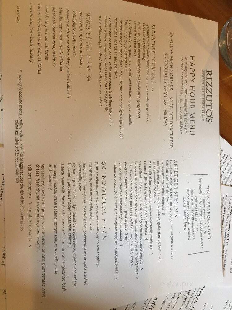 Rizzuto's - Westport - Westport, CT menu_pic