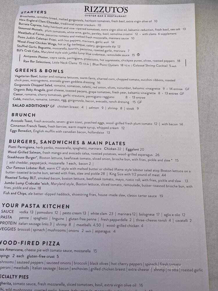 Rizzuto's - Westport - Westport, CT menu_pic