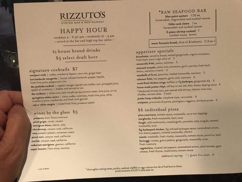 Rizzuto's - Westport - Westport, CT menu_pic