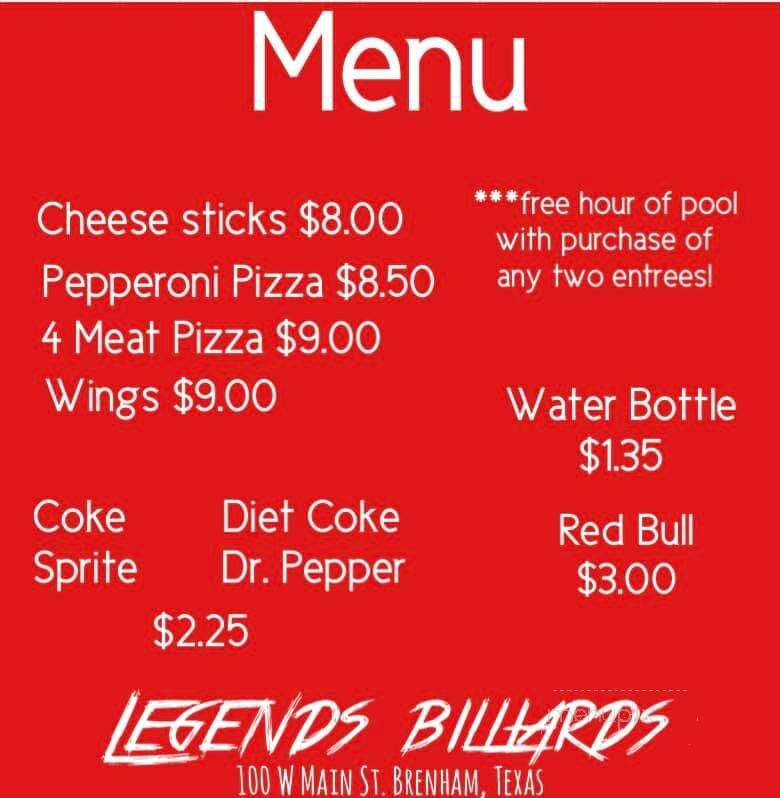 Legends Billiards and Grill - Brenham, TX