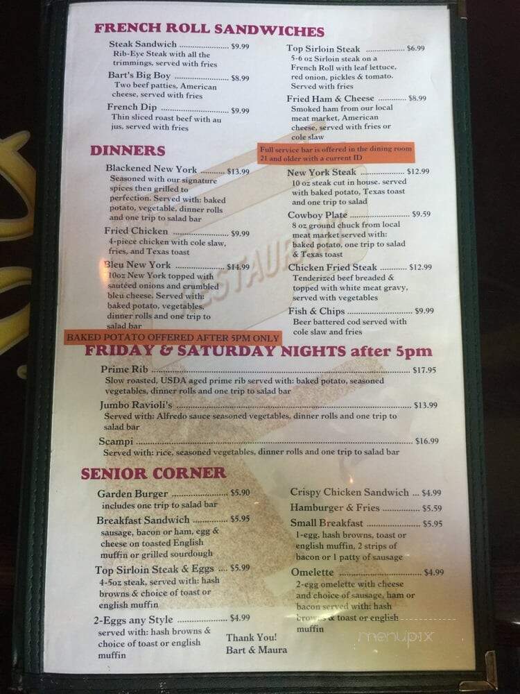 Mel & Faye's Drive Inn - Jackson, CA menu_pic
