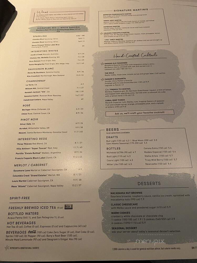 Bonefish Grill - Paramus, NJ menu_pic