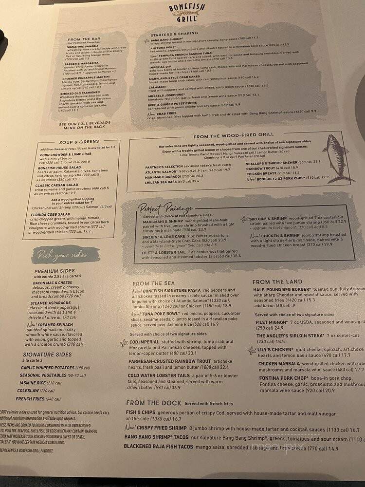 Bonefish Grill - Paramus, NJ menu_pic