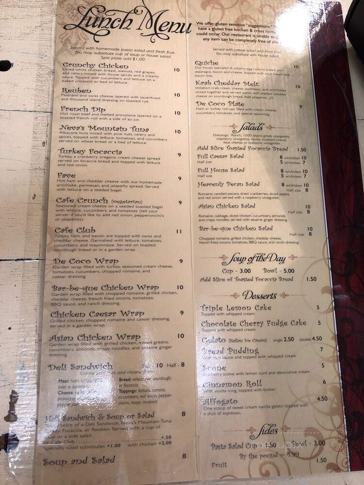 Cafe De Coco - Nampa, ID menu_pic