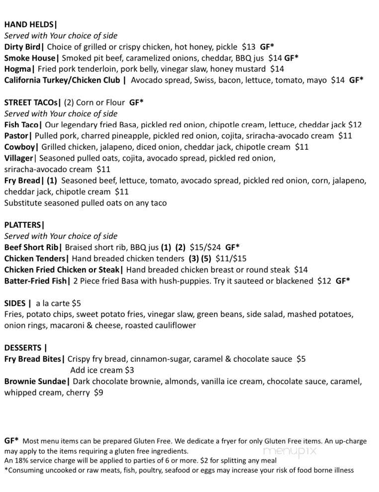Henry T's Bar & Grill - Lawrence, KS menu_pic