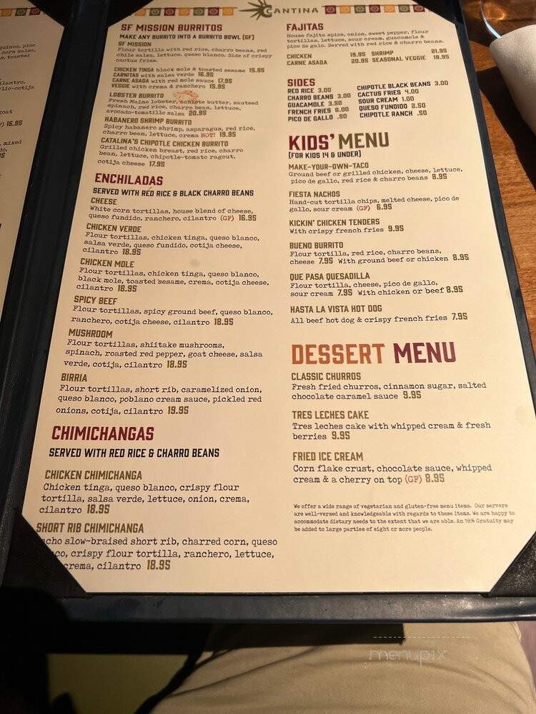 Cantina - Saratoga Springs, NY menu_pic