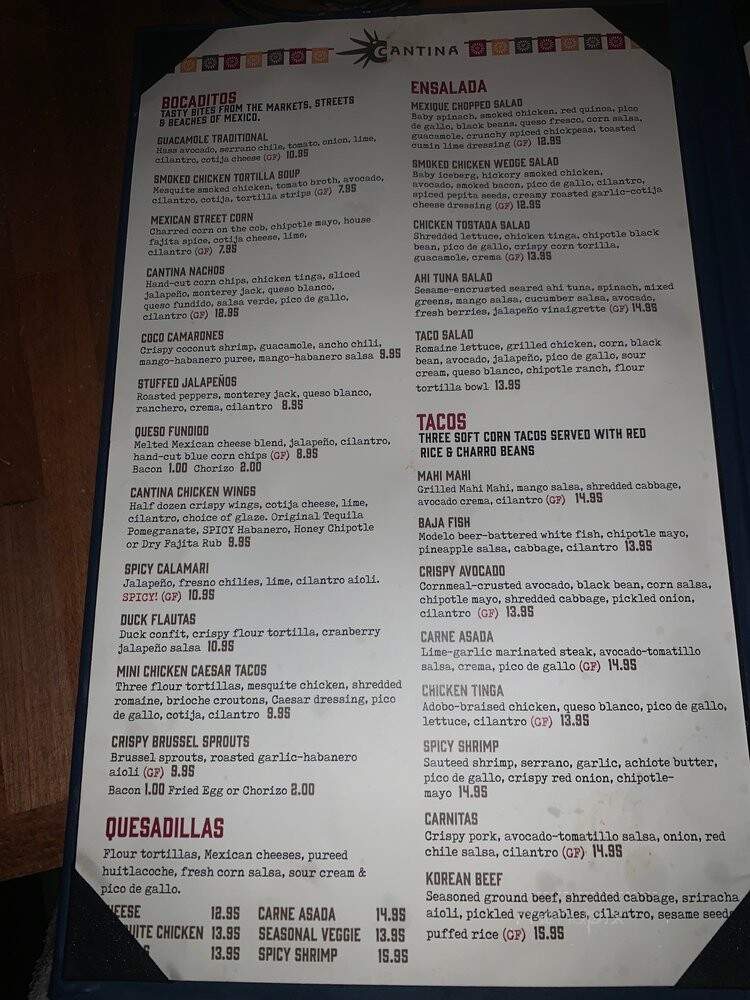 Cantina - Saratoga Springs, NY menu_pic