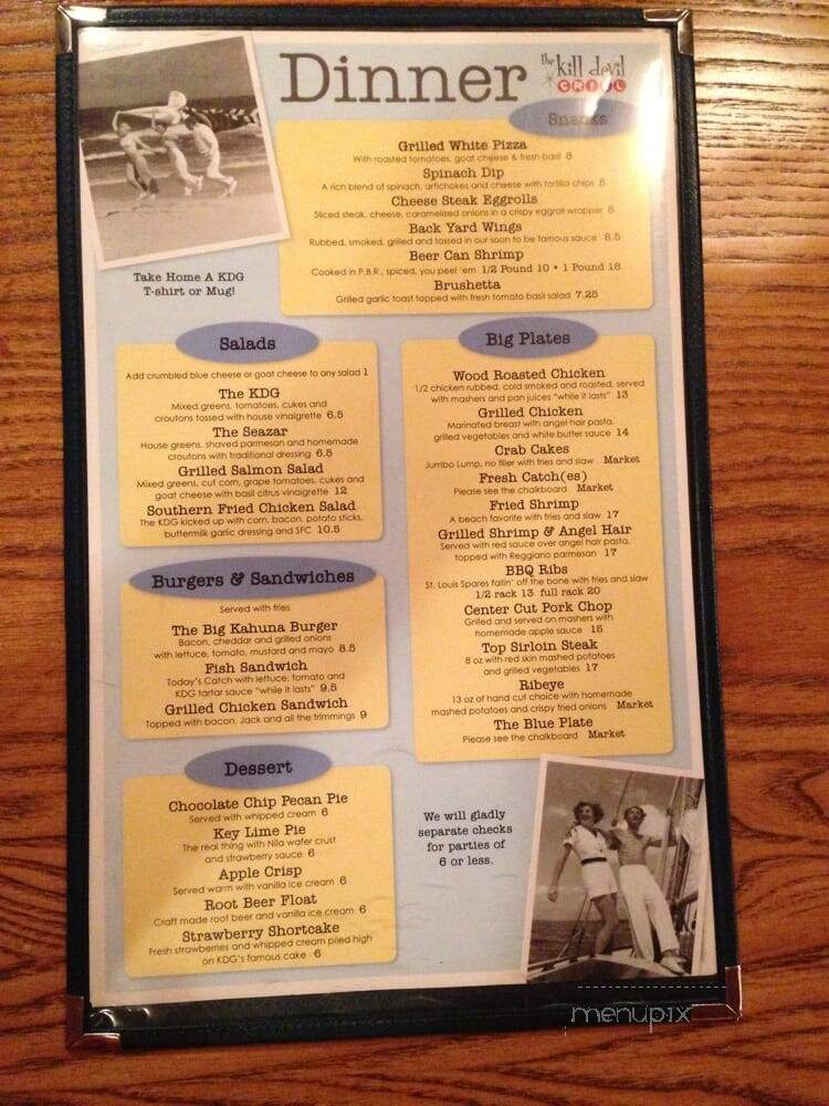 Kill Devil Grill - Kill Devil Hills, NC menu_pic