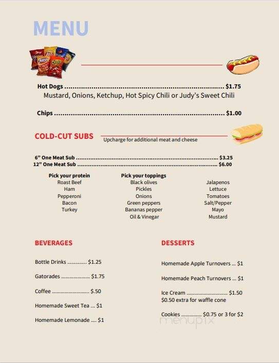 Warren's Hot Dogs - Greenville, NC menu_pic
