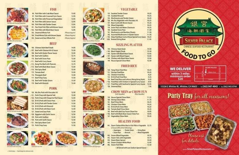 Silver Palace Chinese Restaurant - Whittier, CA menu_pic