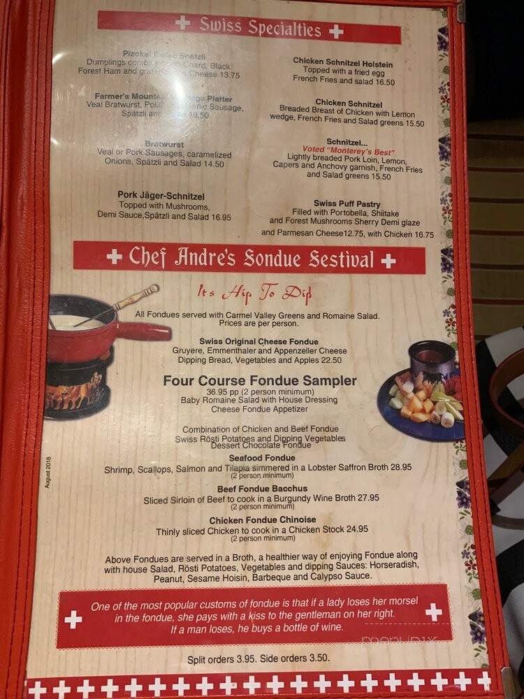 Lugano Swiss Bistro - Carmel, CA menu_pic