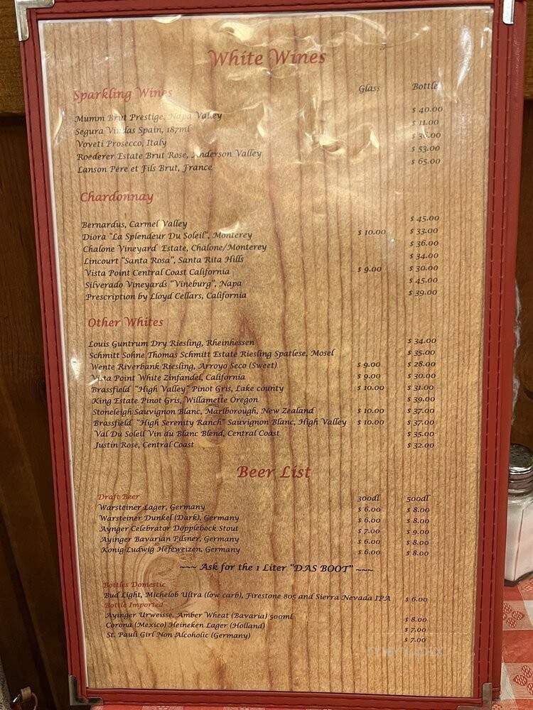 Lugano Swiss Bistro - Carmel, CA menu_pic