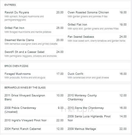 Marinus - Bernardus Lodge - Carmel Valley, CA menu_pic