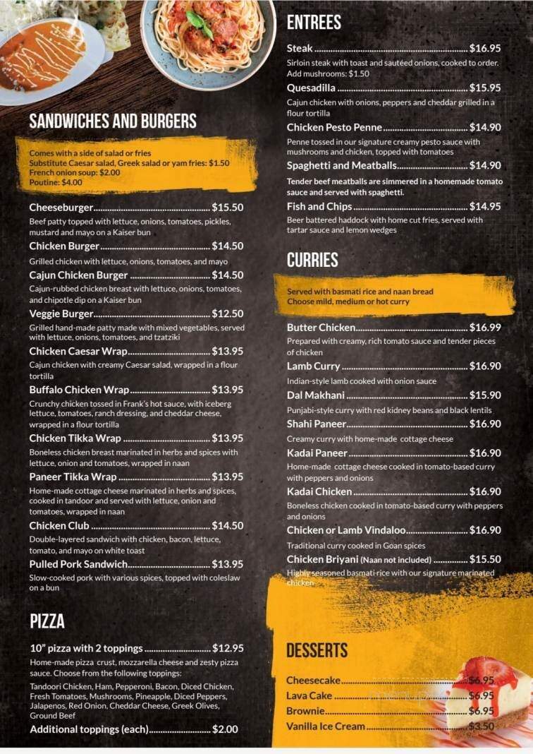Aujla's Restaurant Bar & Grill - Calgary, AB menu_pic