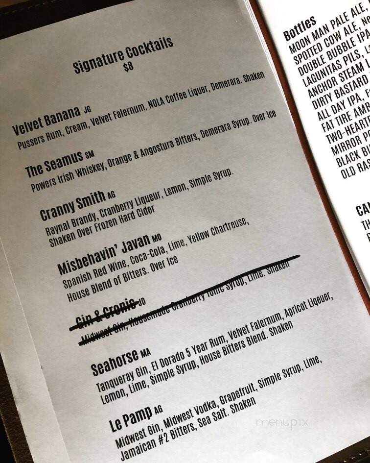 Dive - Eau Claire, WI menu_pic