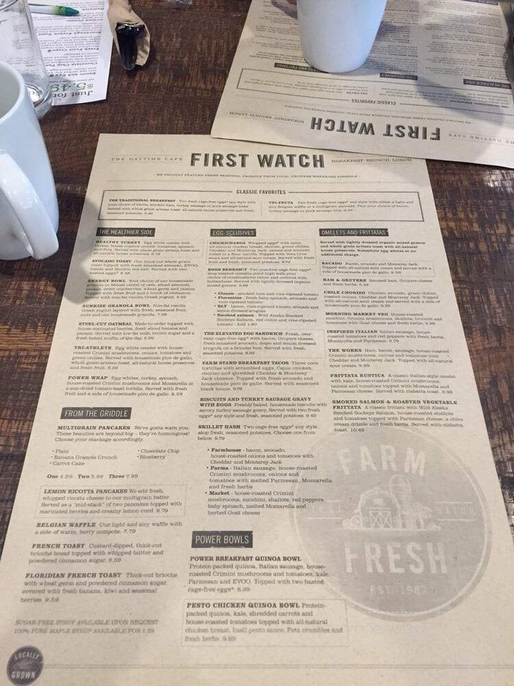 First Watch - Tucson, AZ menu_pic