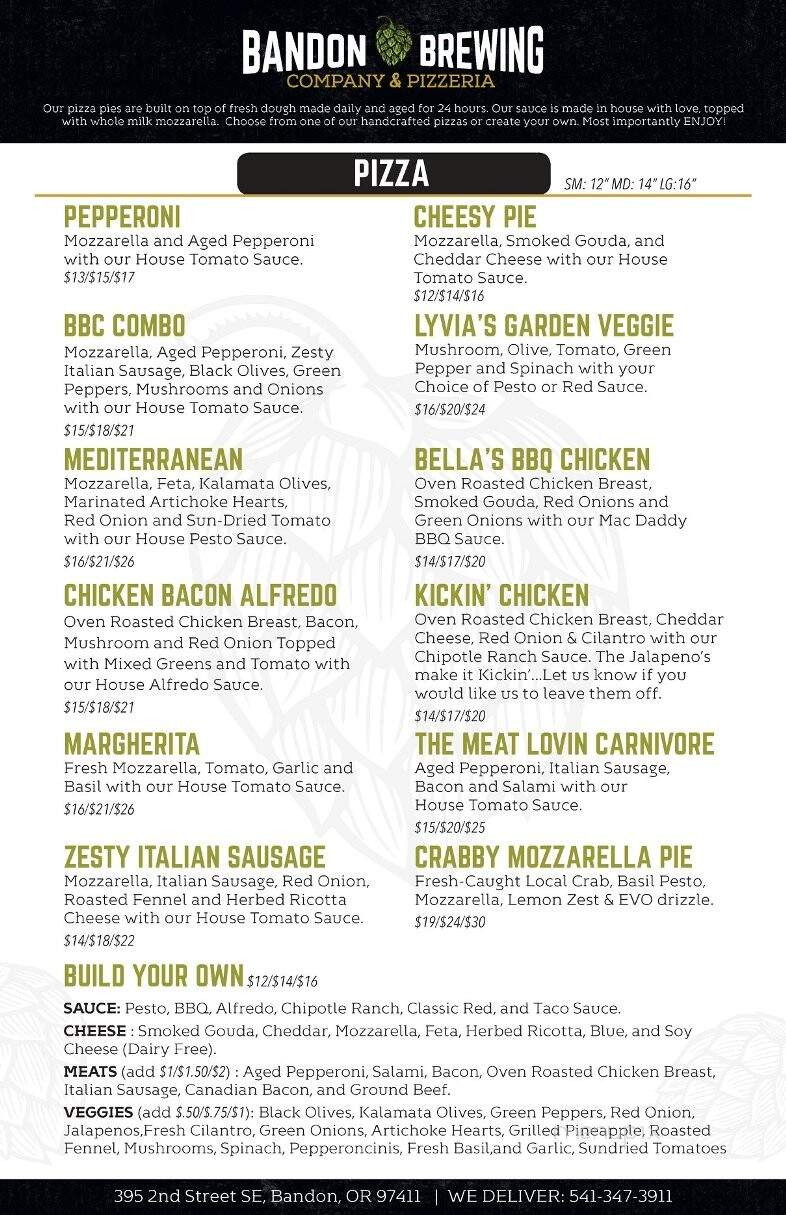 Bandon Brewing Company - Bandon, OR menu_pic