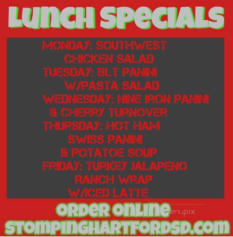 Stomping Grounds - Hartford, SD menu_pic