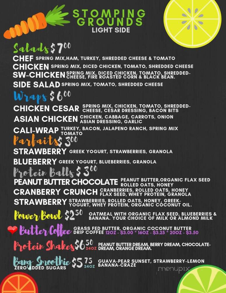 Stomping Grounds - Hartford, SD menu_pic