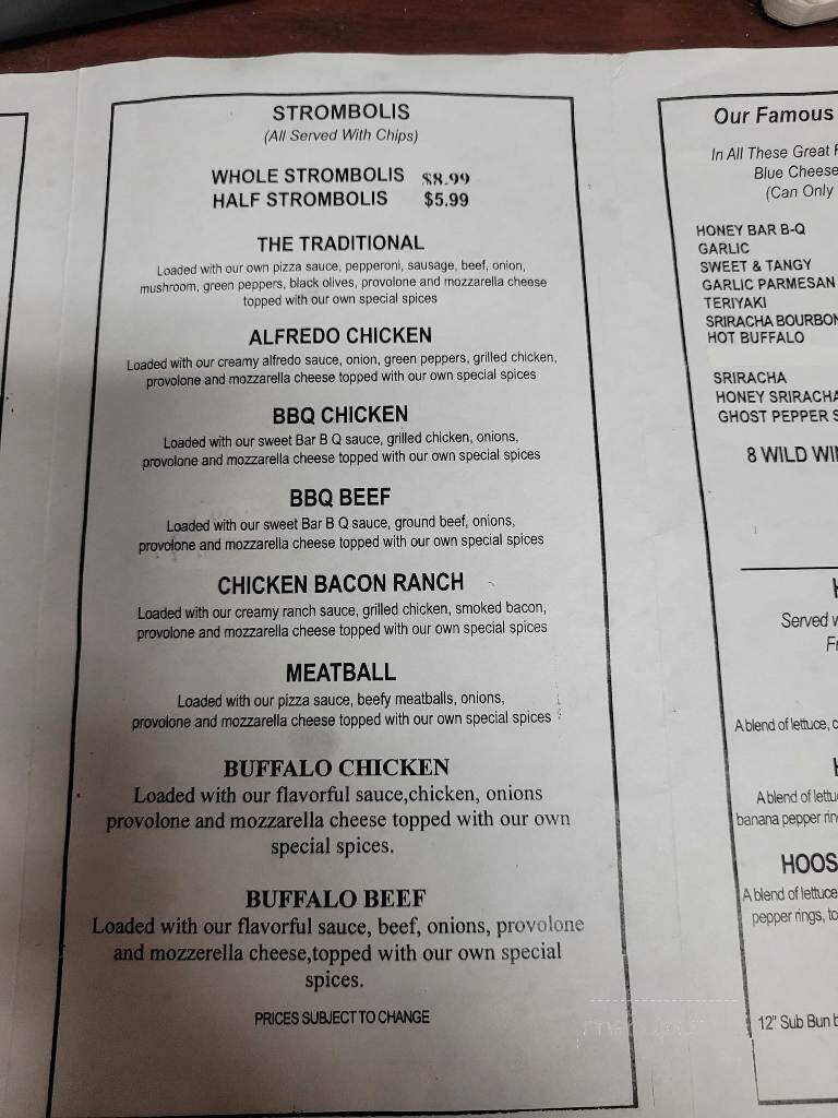 Hoosier land pizza & wings - Lincoln City, IN menu_pic