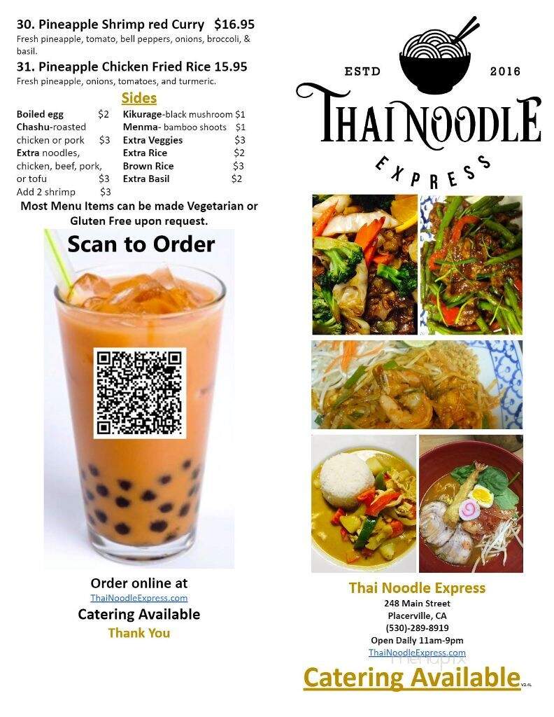 Thai Noodle Express - Placerville, CA menu_pic