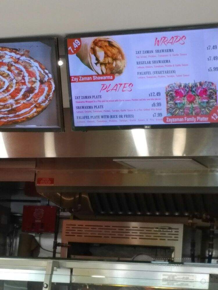 Zay Zaman Restaurant - Kitchener, ON menu_pic