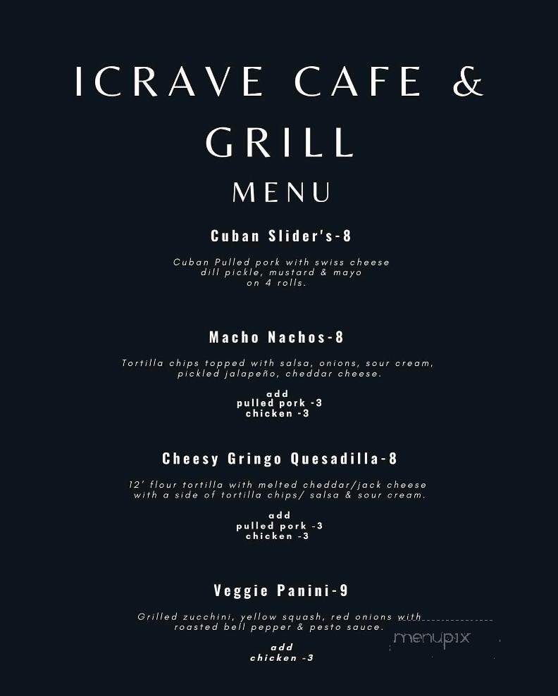 Icrave Cafe - Leesville, SC menu_pic