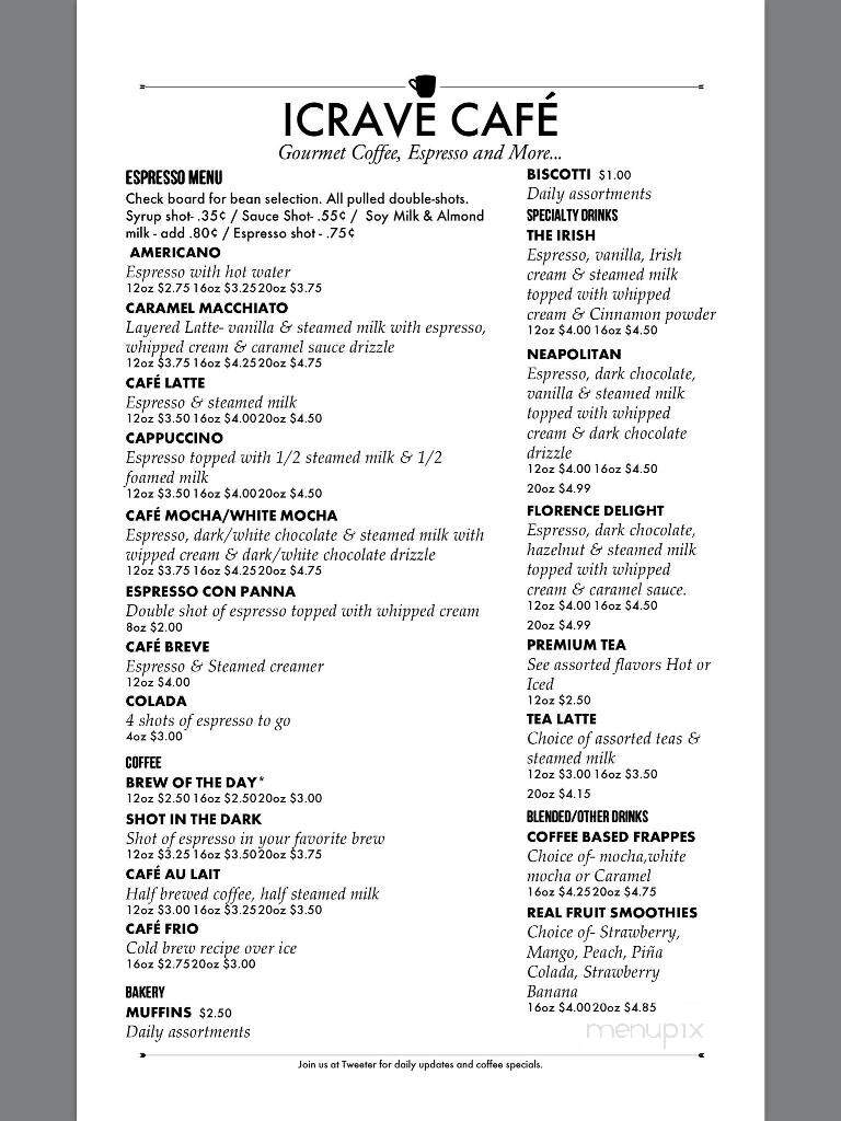 Icrave Cafe - Leesville, SC menu_pic