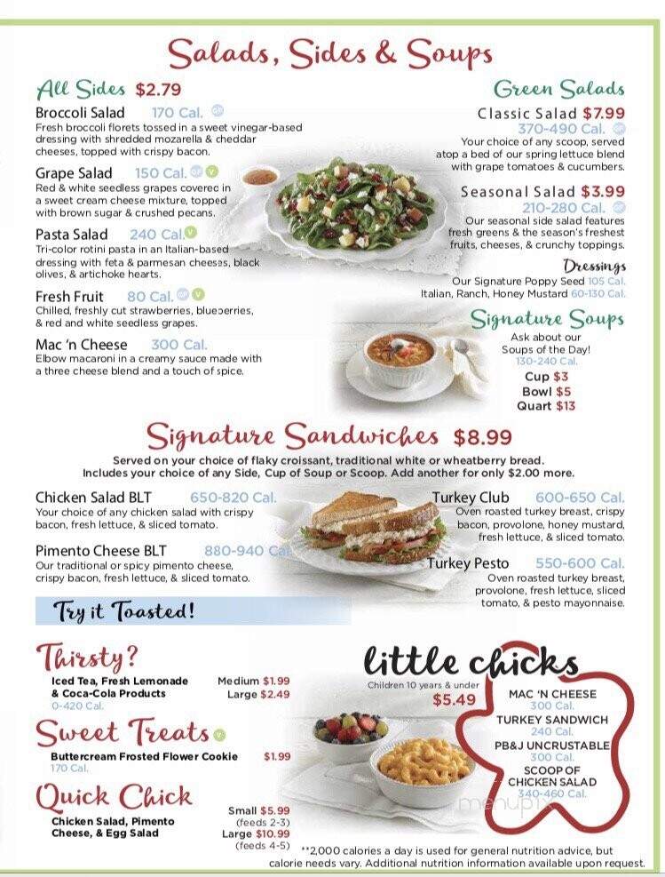 Chicken Salad Chick - Glen Allen, VA menu_pic