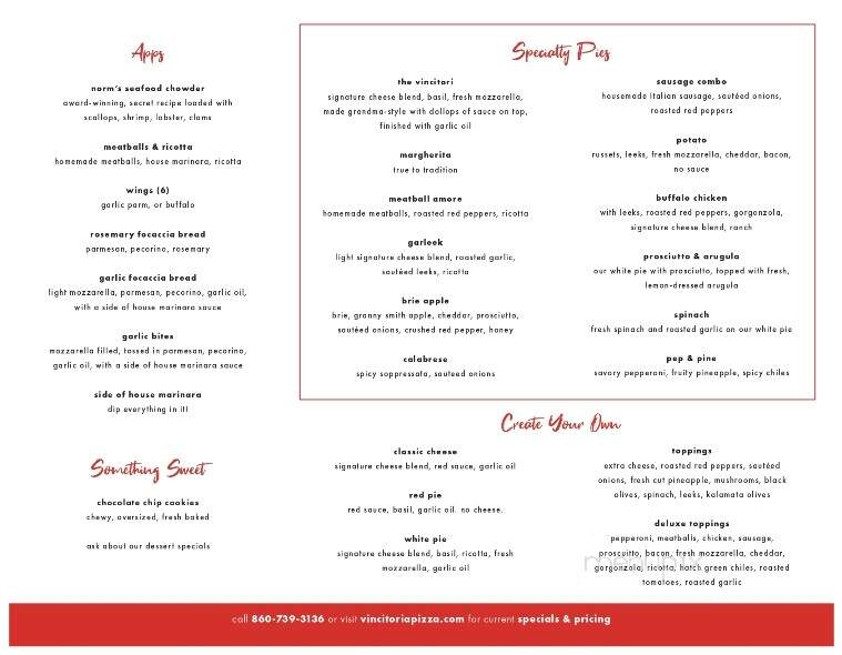 Vincitori Apizza - East Lyme, CT menu_pic