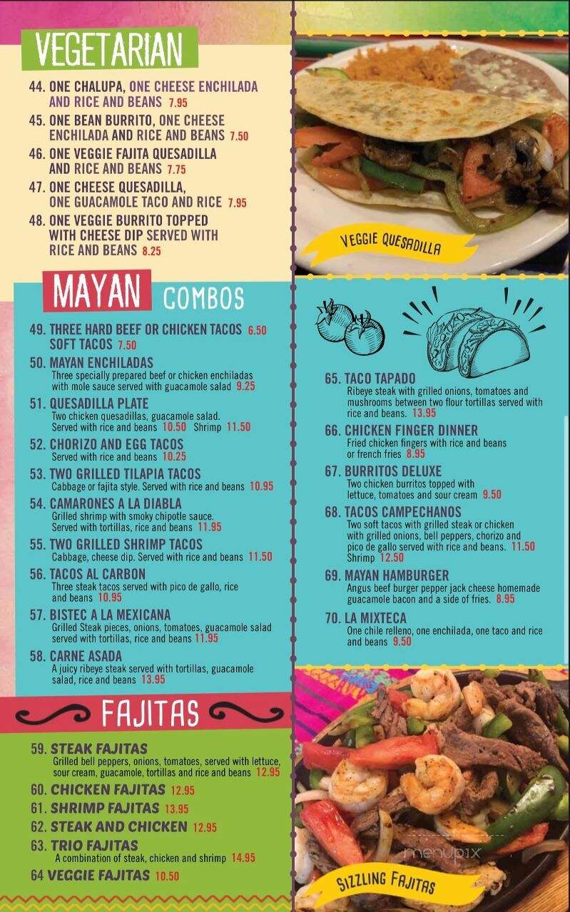 Maya Mexican Restaurant - Alabaster, AL menu_pic