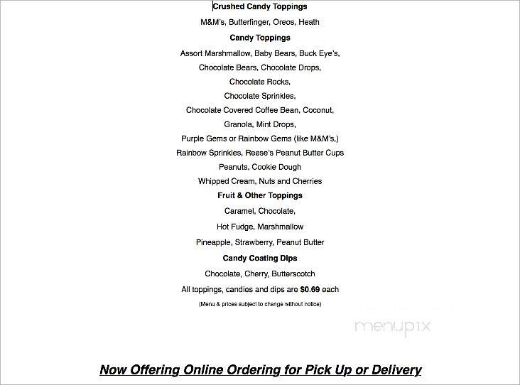 Jillybean's Ice Cream & Treats - Dunedin, FL menu_pic