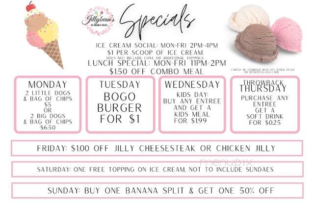 Jillybean's Ice Cream & Treats - Dunedin, FL menu_pic