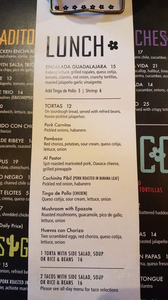 Antojo Tacos + Tequila - Halifax, NS menu_pic