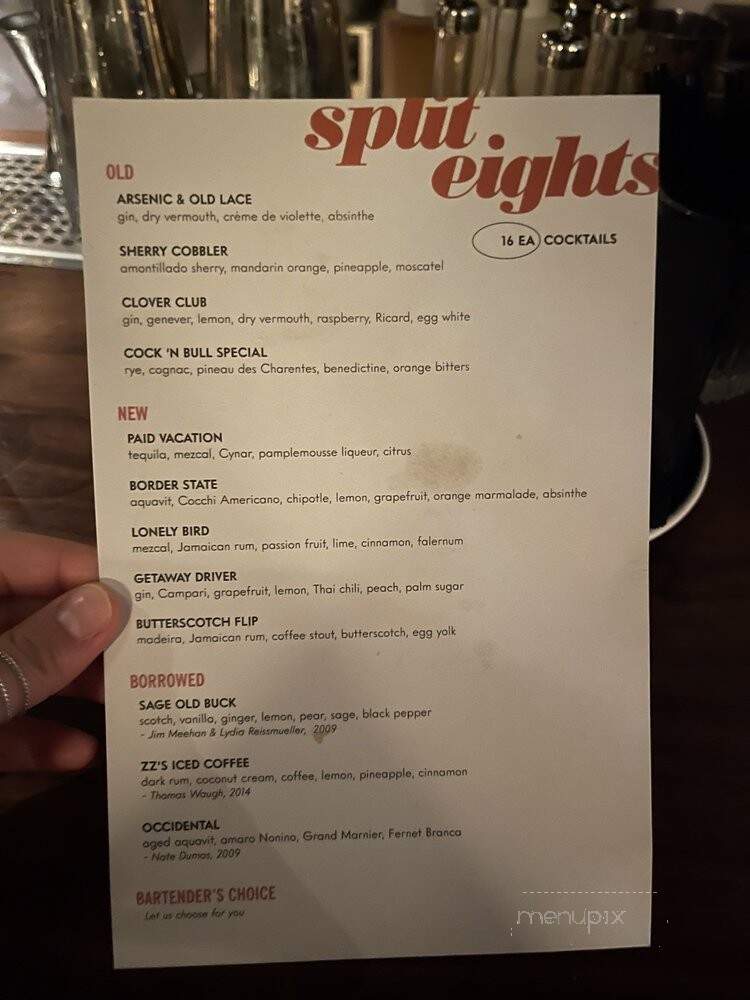 Split Eights - New York, NY menu_pic