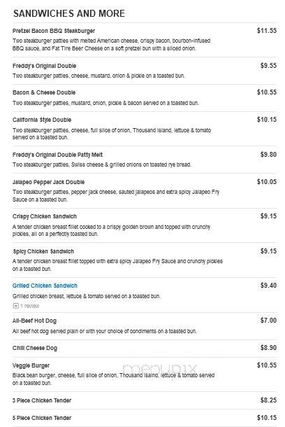 Freddy's Frozen Custard and Steakburgers - Durango, CO menu_pic