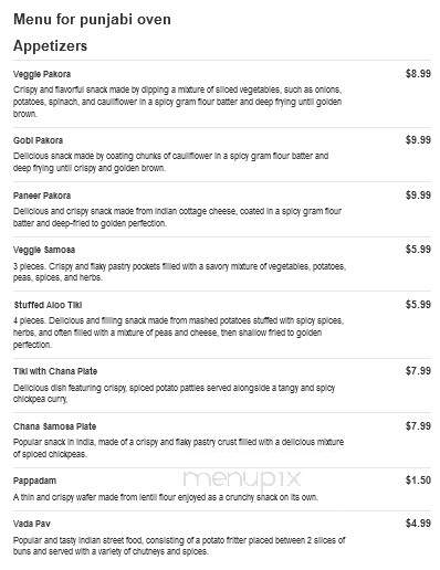 Punjabi Oven - Mansfield, OH menu_pic