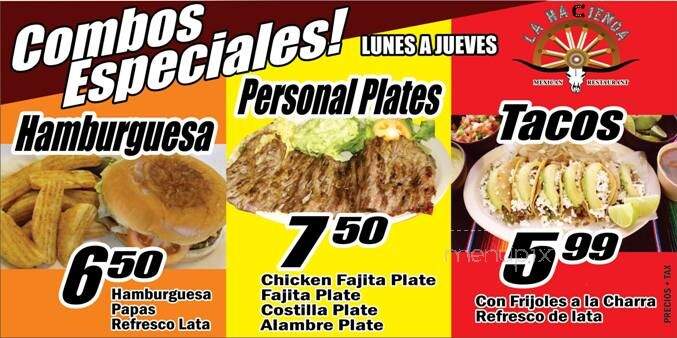 La Hacienda Mexican Restaurant - San Benito, TX menu_pic