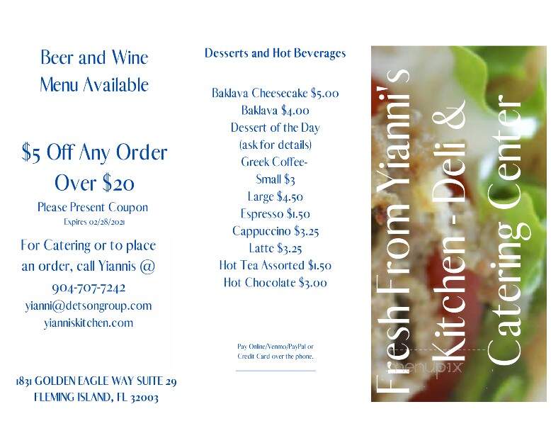 Fresh From Yianni's Kitchen - Fleming Island, FL menu_pic