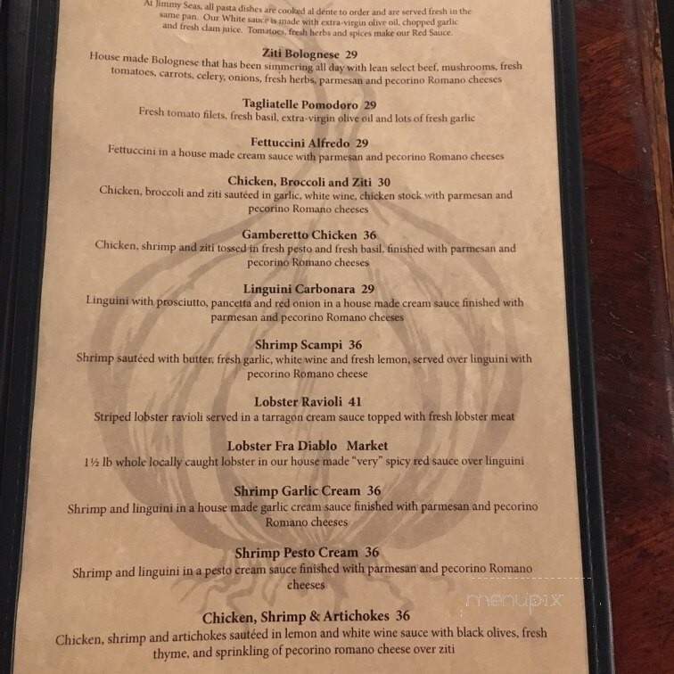 Jimmy Seas Pan Pasta - Lincoln, NH menu_pic
