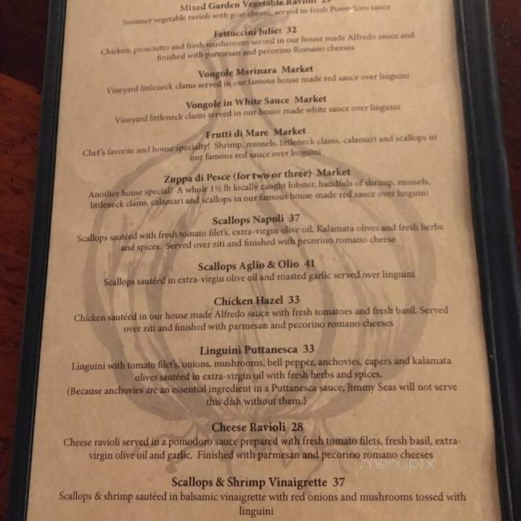 Jimmy Seas Pan Pasta - Lincoln, NH menu_pic