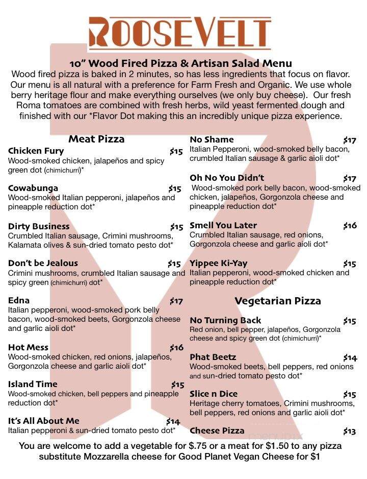 The Roosevelt - Port Angeles, WA menu_pic